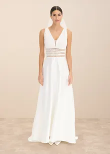 Robe de mariée en satin brillant et dentelle, bonprix