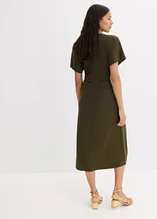 Robe en jersey côtelé, froncée sur le côté, bonprix