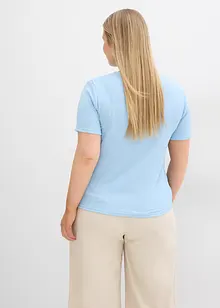 T-shirt texturé et boutonné, bonprix