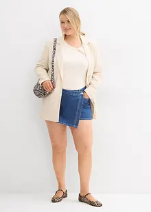 Jupe-short en jean, style portefeuille, bonprix