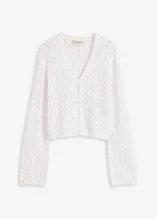 Gilet en maille aspect crochet, bonprix