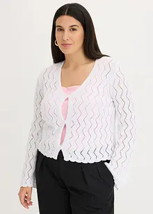 Gilet en maille aspect crochet, bonprix