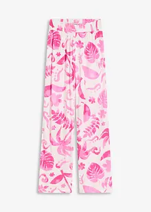 Pantalon large imprimé en viscose texturée, bonprix