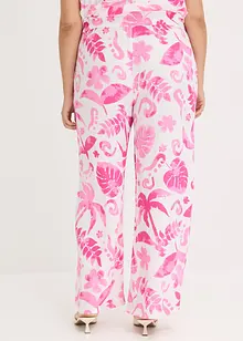 Pantalon large imprimé en viscose texturée, bonprix