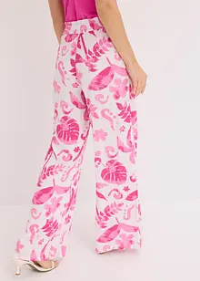 Pantalon large imprimé en viscose texturée, bonprix