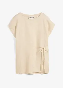 T-shirt 100% lin à finitions tissées, bonprix