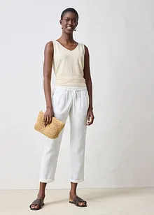 Pantalon taille élastiquée 100 % lin, bonprix