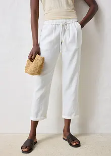 Pantalon taille élastiquée 100 % lin, bonprix