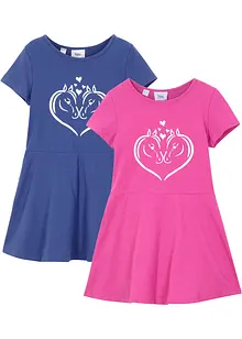 Lot de 2 robes en jersey 100% coton, bonprix