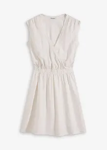 Robe en lin mélangé à finitions effilochées, bonprix