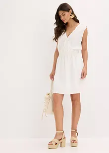 Robe en lin mélangé à finitions effilochées, bonprix