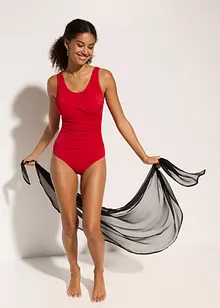 Maillot 1 pièce sculptant, maintien léger, avec plis décoratifs, bonprix