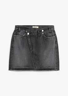 Jupe en jean à fermeture décalée asymétrique, bonprix