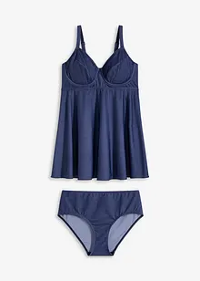Tankini long (ens. 2 pces) aspect jean, bonprix