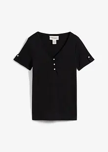 T-shirt col tunisien 100% coton, bonprix