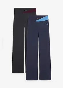 Lot de 2 pantalons de sport, bootcut, bonprix