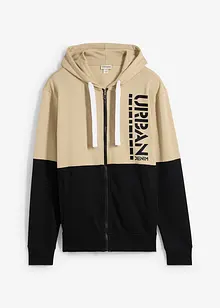 Sweat zippé à capuche 100% coton, bonprix