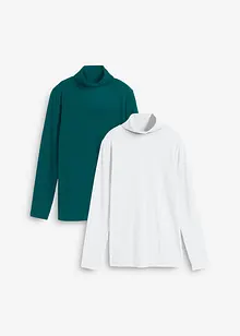 Lot de 2 T-shirts manches longues 100% coton, bonprix