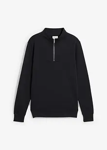 Sweat à col zippé 100% coton, bonprix