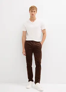 Pantalon jogger en velours côtelé extensible, Regular, bonprix