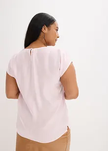 Blouse manches courtes en satin brillant, bonprix