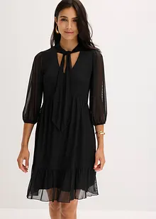 Robe en jersey mesh à col lavallière, bonprix