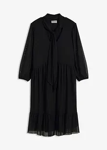 Robe en jersey mesh à col lavallière, bonprix