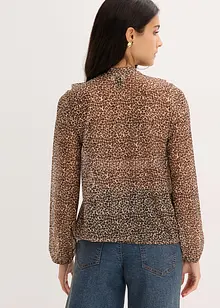 T-shirt en mesh avec volant et lavallière, bonprix