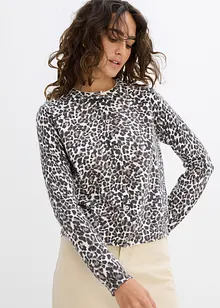Gilet en fine maille à motif léopard, bonprix
