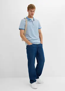 Polo en maille piquée à col zippé, bonprix