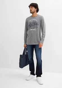 Lot de 2 T-shirts manches longues 100% coton, bonprix