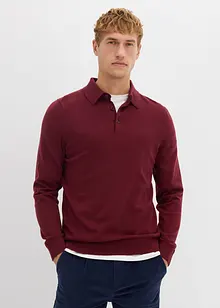 Pull polo en fine maille avec laine mérinos, slim, bonprix