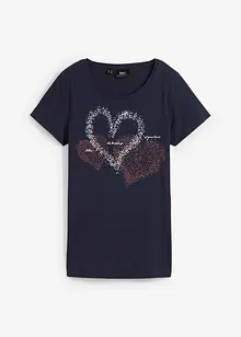 T-shirt coton à imprimé cœur, bonprix