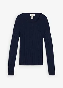 Pull côtelé en laine mérinos, bonprix