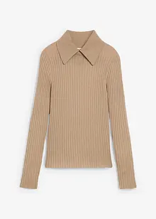 Pull côtelé en laine mérinos, bonprix