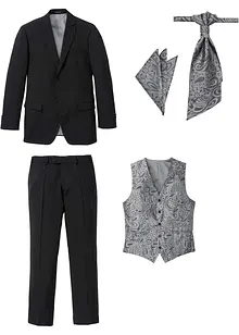 Costume 5 pièces avec gilet et cravate, Regular, bonprix