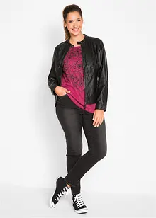 T-shirt fil flammé manches courtes, bonprix
