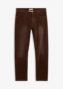 Pantalon droit en velours côtelé extensible aspect délavé, regular, bonprix
