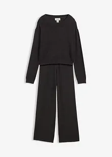 Pull et pantalon en fine maille (ens. 2 pces), viscose majoritaire, bonprix