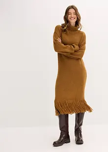 Robe en maille avec franges à la base, bonprix