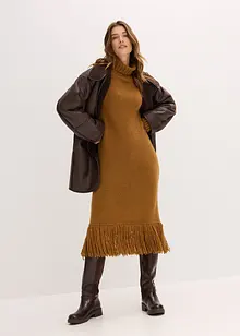 Robe en maille avec franges à la base, bonprix