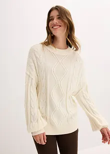 Pull oversize à motif torsadé, bonprix