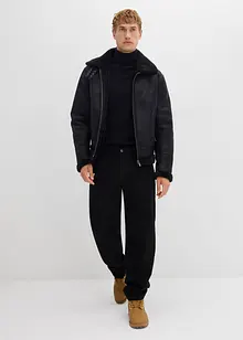 Pull slim à col roulé en fine maille avec laine mérinos, bonprix