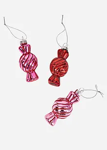 Lot de 3 boules de Noël en forme de bonbon, bonprix