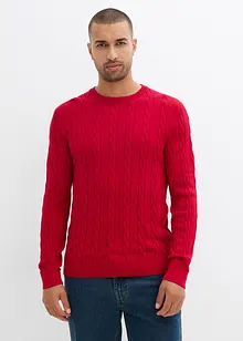 Pull en fine maille à torsades, slim, bonprix