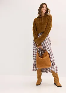 Pull en grosse maille avec capuche, bonprix