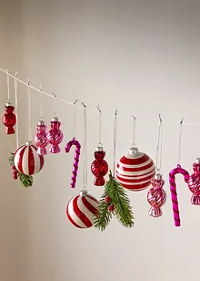 Lot de 3 boules de Noël en forme de bonbon, bonprix