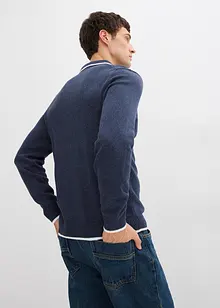 Pull col polo en coton recyclé majoritaire, bonprix