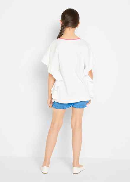 Débardeur Cropped New Look Pour Filles, Coton Blanc Rayé, Col Carré, Taille 10-11 Ans