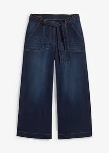 Pantacourt En Jean Taille 52 Femme - Coupe Droit, Taille Élastique - Occasion Très Bon État - Coton